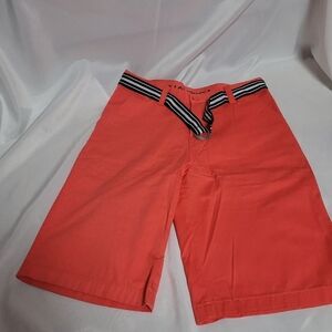 Nautica Boys Built In Flex Flat Front Twill Shorts Size 20 Regular Salmon